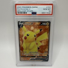 Pikachu V 157/172 Full Art 2022 Brilliant Stars SWSH Pokémon TCG - Graded PSA 10