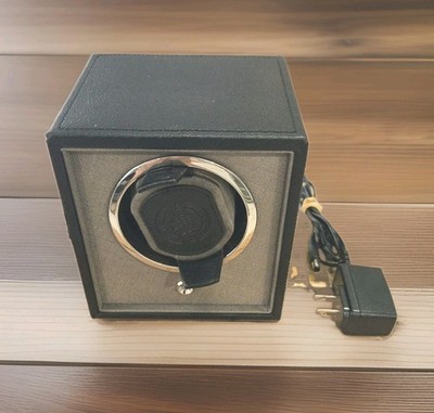 WOLF Watch Winder Model 1.8 Automatic Single Watch Winder. Black Vegan Leather