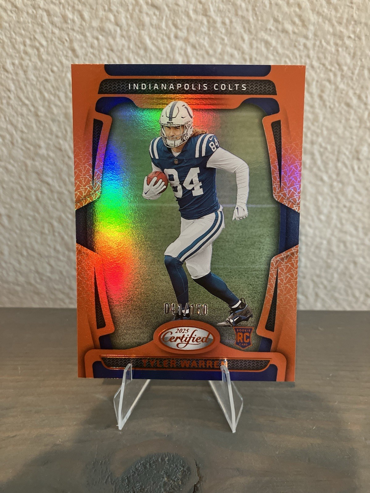 2025 Panini Certified - Rookies Tyler Warren #113 Mirror Orange /150 (RC)