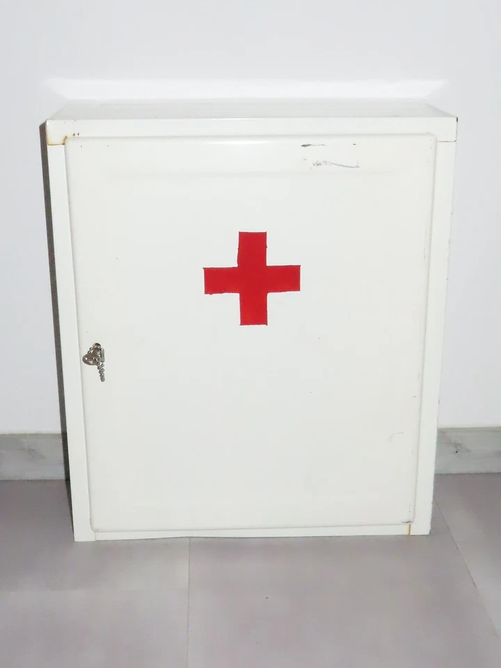 Vintage Blechschrank Verbandsschrank " Rotes Kreuz" !mit Hersteller Mauser - Bild 2 von 4