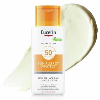 Eucerin Sun Allergy Protect Creme Gel LSF 50 150 ml (1er Pack), weiß 