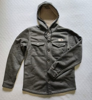 North Face Men's Small S Sherpa Patrol Snap Up Hoodie Gray Wool Fleece  Lined