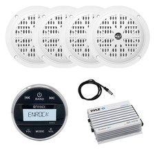 Enrock Marine Gauge Wireless Radio, 4x 4'' Speaker, Bluetooth Amplifier, Antenna