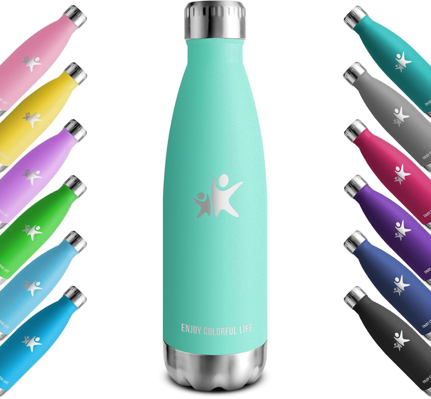 Kollykolla Botella Termica, 500Ml, Botella Agua Acero Inoxidable, Termo Sin BPA,