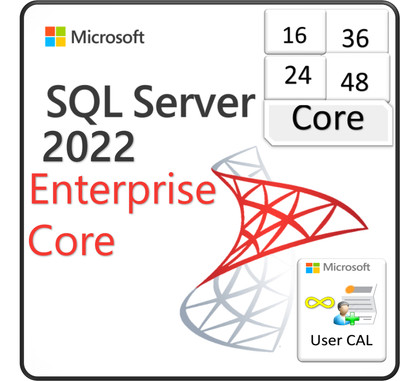 SQL Server 2022 Enterprise Core - 16/24/36/48 Core (No CALs Required)