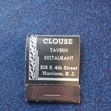 CLOUSE RESTAURANT...HARRISON NJ...1950S 60S OR 70S...UNSTRUCK MATCHBOOK