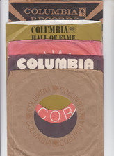 5 pcs - "Columbia Records" Original Co 7" 45RPM Paper Sleeves - Lot - Used