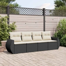 Patio Sofa Set Adjustable Feet 4 Piece Garden Sofa Set Rectangular