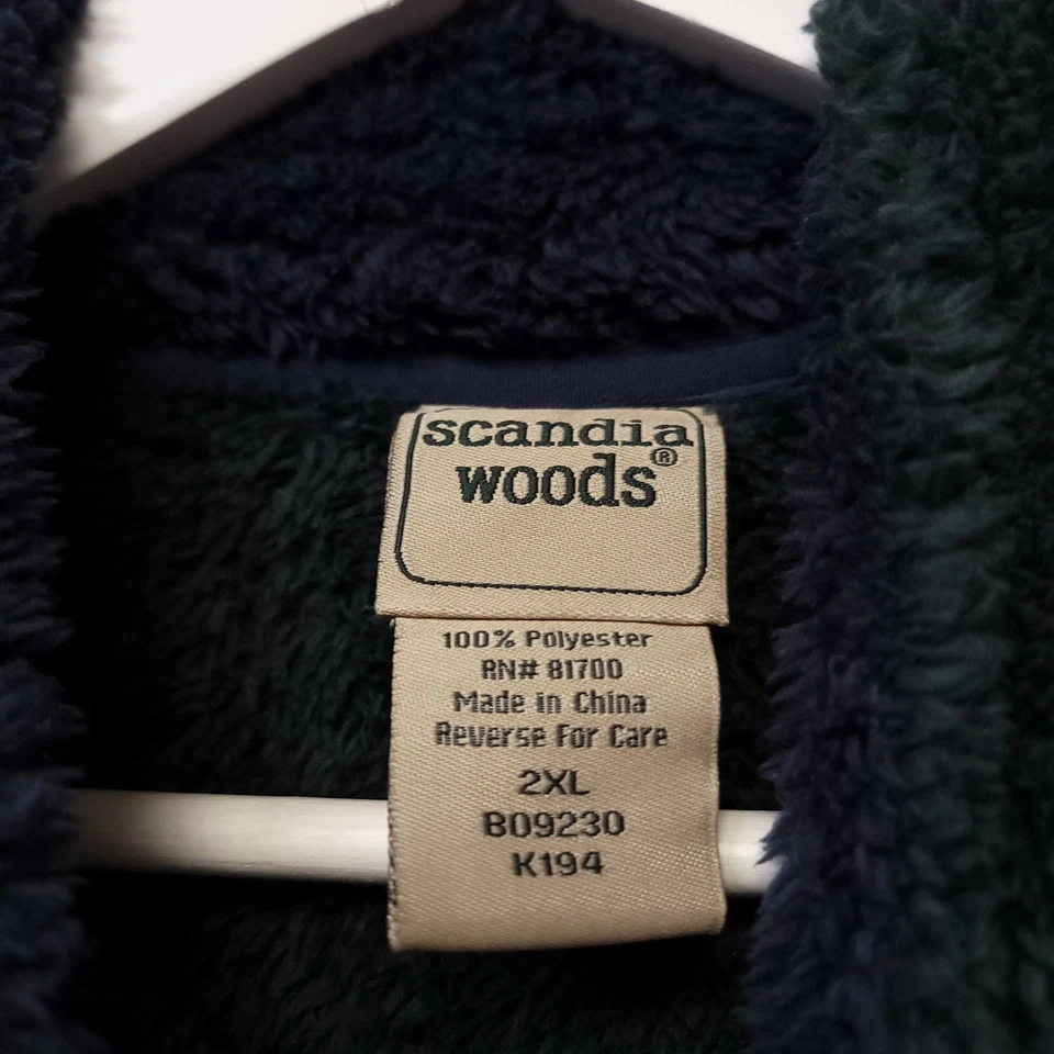 Scandia Woods Jacket Size 2x Full Zip Faux Fur Soft Mens Long Sleeve Cozy - Image 3 of 4