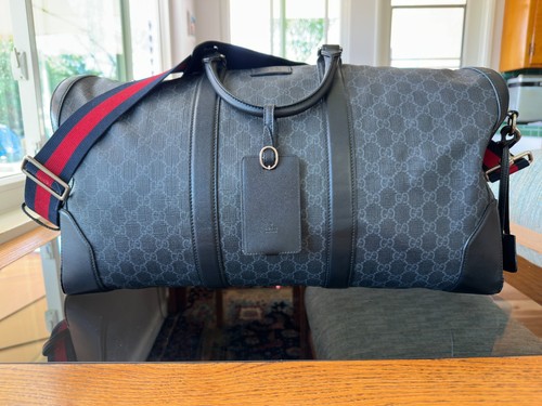 Gucci GG Supreme Weekender Duffle with Sylvie Web Accent