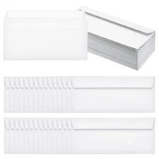 100 Pack White #10 Business Envelopes, Letter Size Envelopes