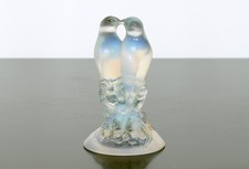R. LALIQUE Art Glass Paperweight DEUX TOURTERELLES Model #1128 Two Birds France