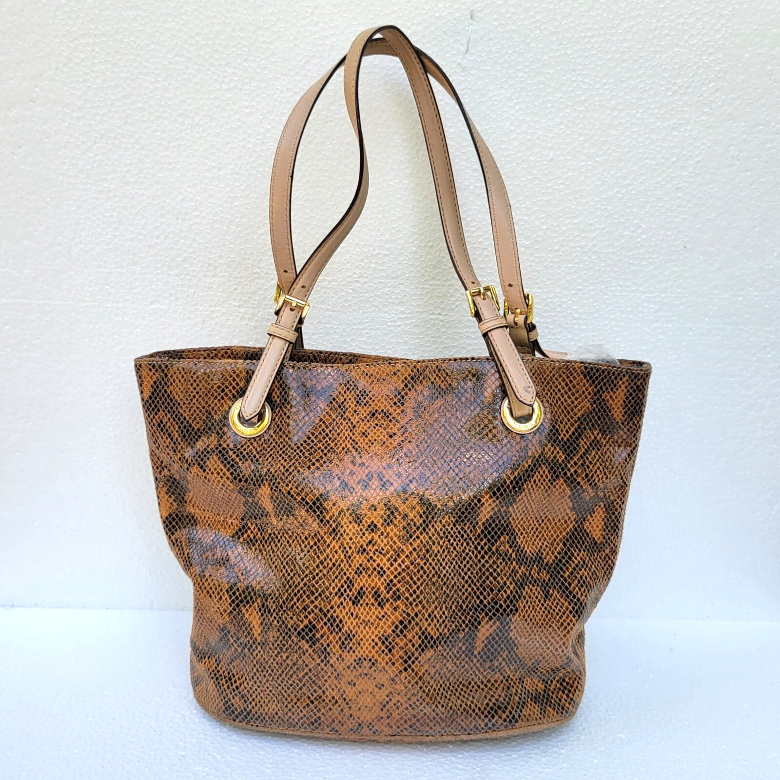 Michael Kors Tote Bag Python-Print Leather  w/ Du… - image 2