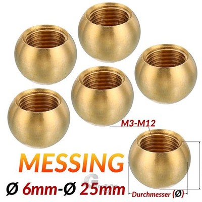 Messing kugeln Ø 6mm~25mm Mit M3 M4 M6 M10 M12 Gewinde Halbgewinde Kugelmutter