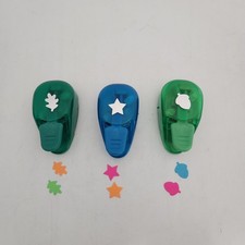 Lot of 3 EK Success Small Paper Punches Whale Lever Leaf Acorn Star Pre-owned