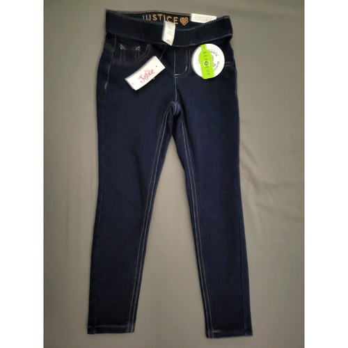 Justice Jeans Youth Girls Size 6 Skinny Legging Stretch Pull On Dark Blue Denim