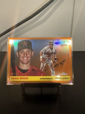 2025 Topps Chrome Platinum Craig Biggio Orange Refracter /25 Houston Astros