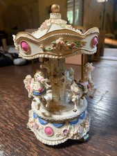 Vintage Merry-Go-Round Carousel Wind Up Music Box - Plays Theme from Love Story