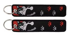 Tuxedo Cat Kitten Pawprint Paw Print Foot Cute Kawaii Keychain Key Tag Chain
