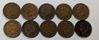 Indian Pennies 10 Different Date VG and VF