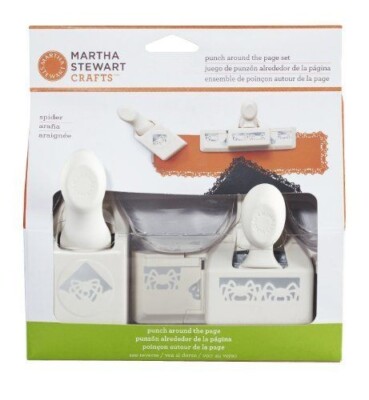 Martha Stewart Halloween Punch Around The Page Set (edge + corner) Spider New