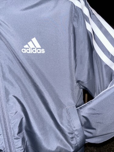Adidas Classic Hooded Bomber Jacket Light Gray Kids' XXS 4/5T - Picture 2 of 5