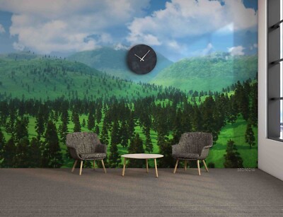 3D Mountains Forests Sky Landscape Wallpaper Wall Murals Removable Wallpaper