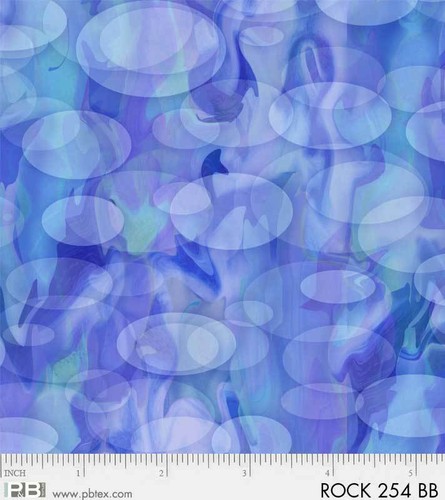 Colorful Rock Garden Blue Purple Fern BTY cotton quilt fabric by P&B - Picture 10 of 10