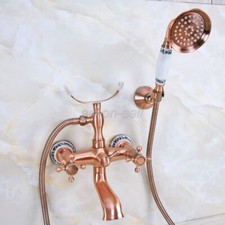 Bathroom Plumbing Red Copper Bathtub Clawfoot Tub Faucet With HandShower ana362