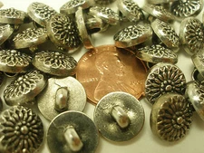 New lot of 10 Electroplated Plastic Silver 7/16 inch (11 mm) Buttons (#M)