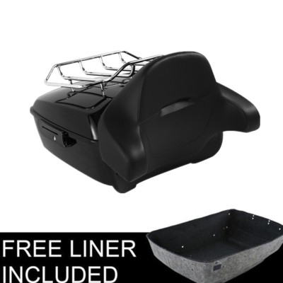 King Trunk Backrest Chrome Top Rack Fit For Harley Tour Pak Street Glide 14-2024