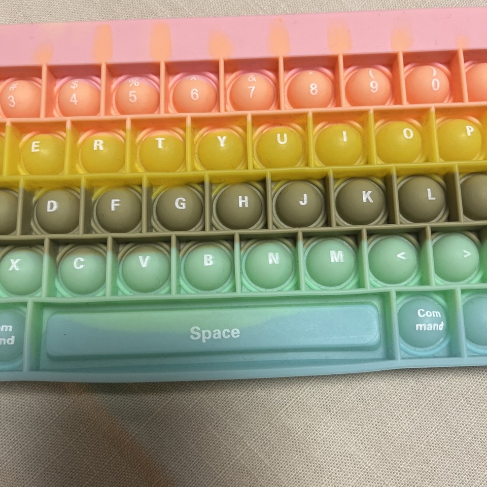 Pastel Pop It Keyboard Shape Push Bubble Fidget Stress Toy | eBay UK