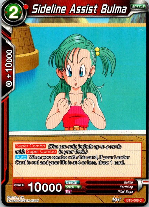 Sideline Assist Bulma BT5-008 C Dragon Ball Super Card TCG X1 | eBay