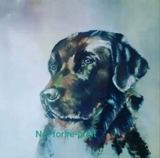 Original Oil  Painting Labrador Retriever Hunting Dog Black Lab Hunter Puppy Pet