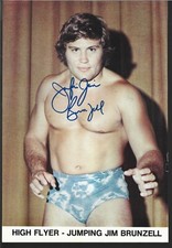 M3810   Jim Brunzell signed vintage Wrestling Magazine Page w/COA