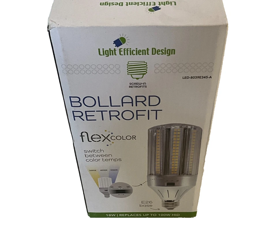 Bollard Retrofit Led Light Efficient Design FlexColor Bulb 18w Screw E26 -100W - Image 4 of 4