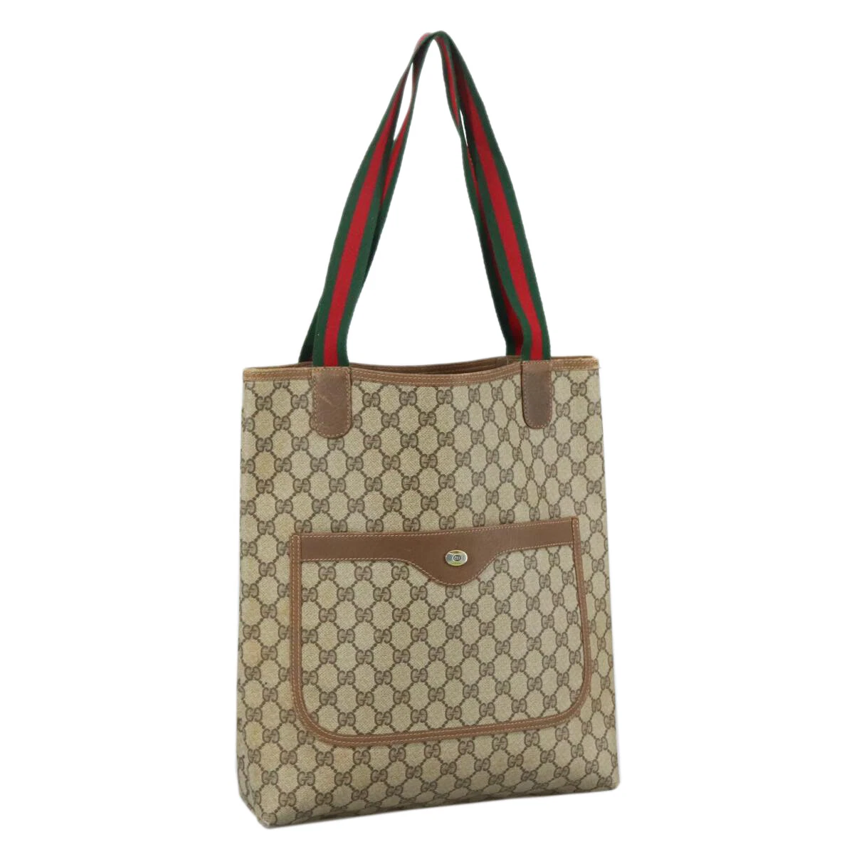 Sac fourre tout GUCCI GG Supreme Web Sherry Line PVC beige 40 02 003 authentique 107974