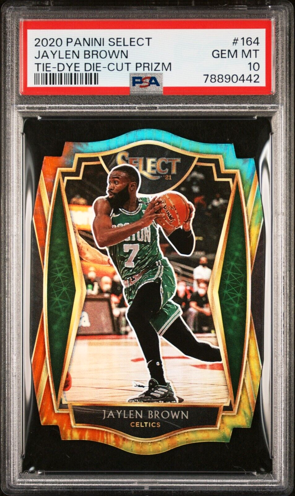2020 Panini Select Jaylen Brown Tie Dye Prizm Die Cut PSA 10 GEM MINT #164 /25