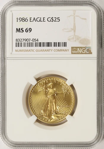 1986 $25 American Gold Eagle 1/2 oz NGC MS69