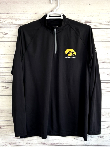 Under Armour Iowa Hawkeyes 2XL 1/4 Zip Loose Pullover HeatGear Black