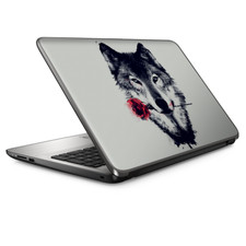 Universal Laptop Skins Wrap for 14" - Wolf with rose in mouth