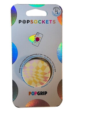 PopSockets PopGrip Swap Top Phone Grip Stand Sunset Checkers
