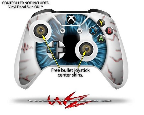 Skin for XBOX One S Console Controller Eyeball Blue Vinyl Decal - Picture 3 of 4