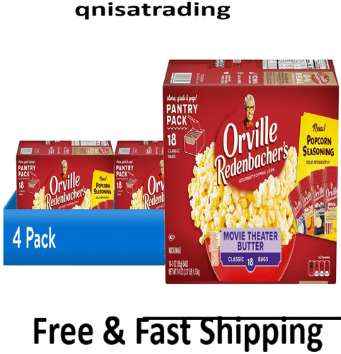 Orville Redenbacher’s Movie Theater Butter Popcorn, Microwave Popcorn, 72 Count