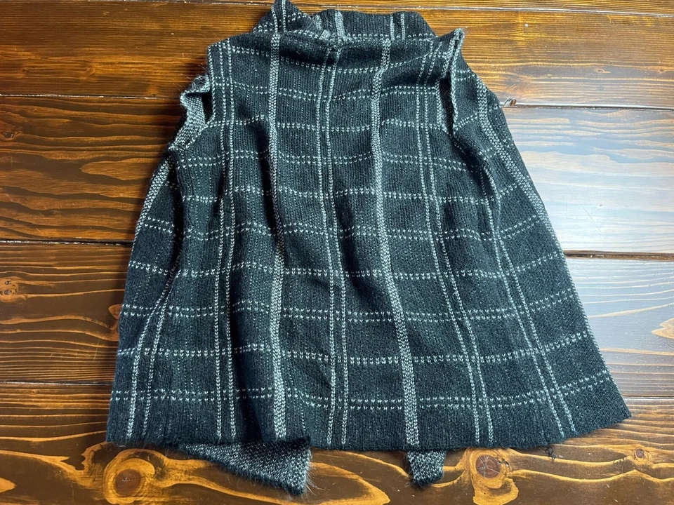 Suéter Elan, Para Mujer Talla Mediana, Negro Gris, Cárdigan, Chaleco Foto 2 de 4