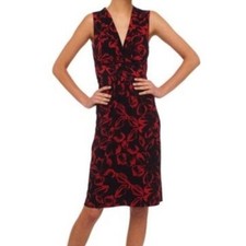 Norma Kamali Jersey Sleeveless V Neck Wrap Closure Midi Dress Size Medium