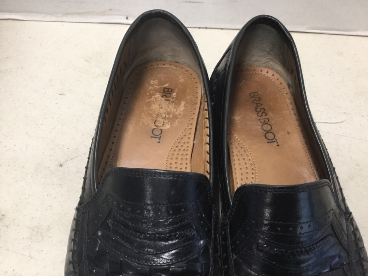 Brass Boot Men’s Black Leather Shoes 9M New Brass Boot Italian Made Black Paten Leather Cap Toe Oxford  main image 3