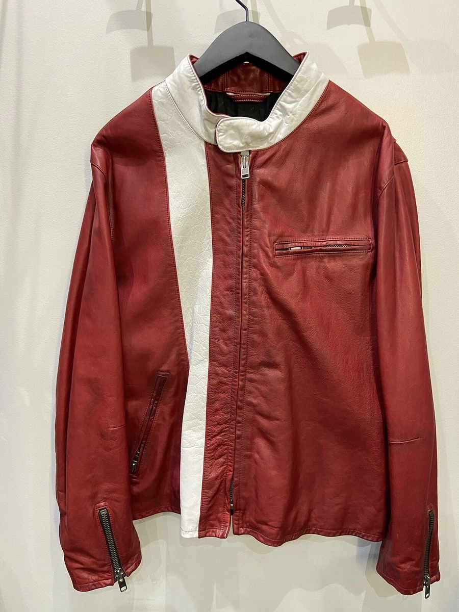 gap product red leather jacket