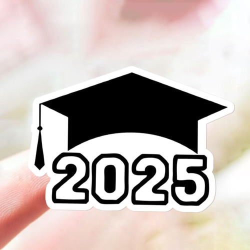 120 Pcs 2025 Graduation Cap Adhesive Stickers,Class of 2025 Graduation Labels,Ad