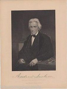 Andrew Jackson Us President Antique Facsimile Autograph Photo Engraving Print Ebay